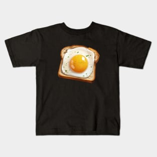 Egg Fried Toast Sandwich Bread Vintage Yummy Kawaii Coffee Kids T-Shirt